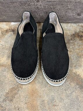 Jimmy Choo Black Dawn Textured Slip-On Espadrilles